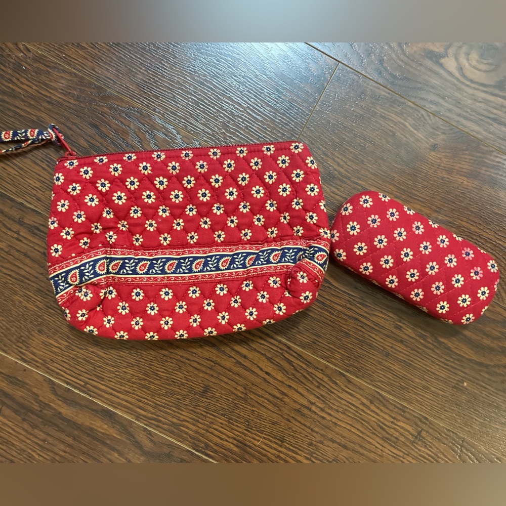Vera Bradley Red Floral Small Travel Bag & Eye Glass Case